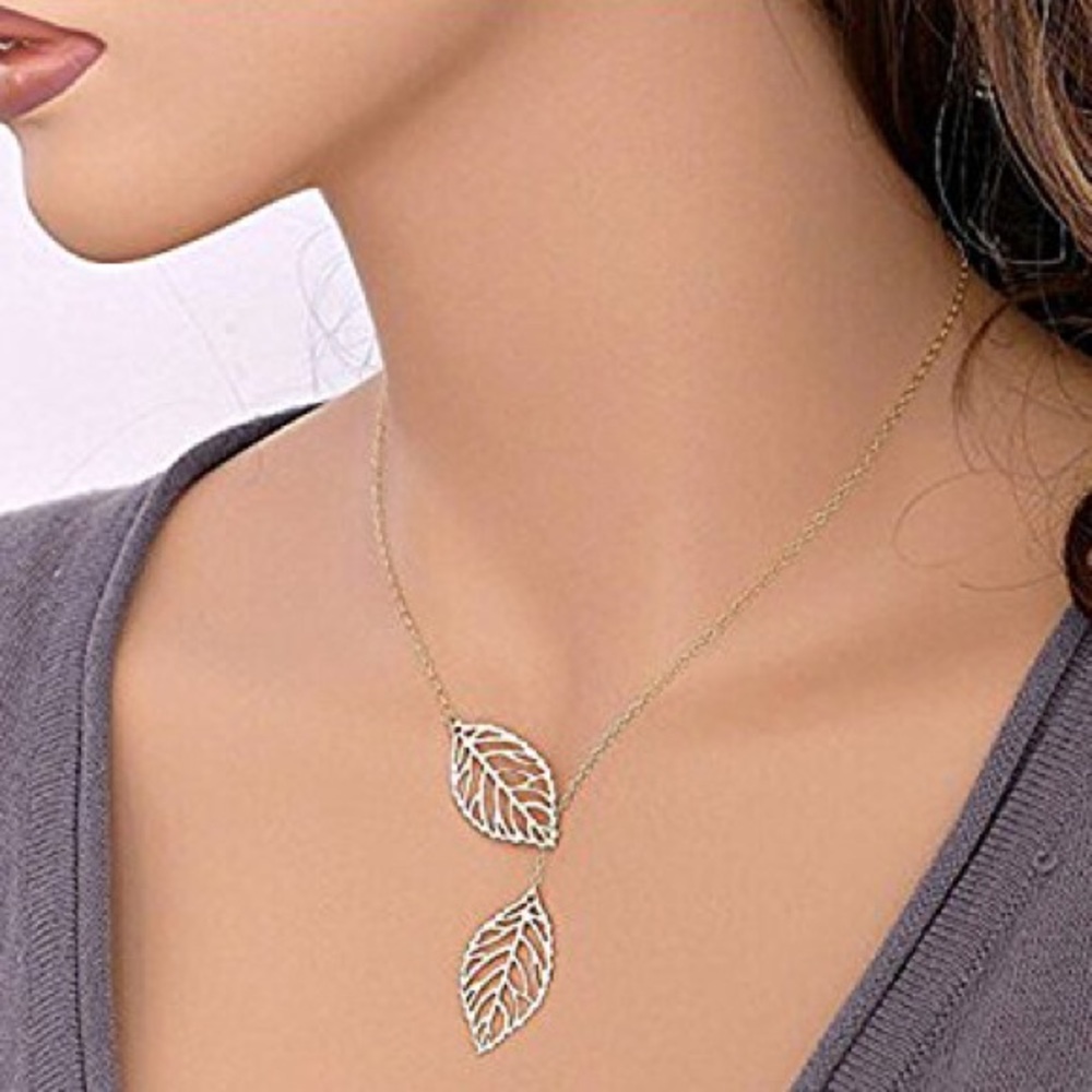 Chic Leaf Shaped Chain Jewelry Necklaces - Picture 2 of 6